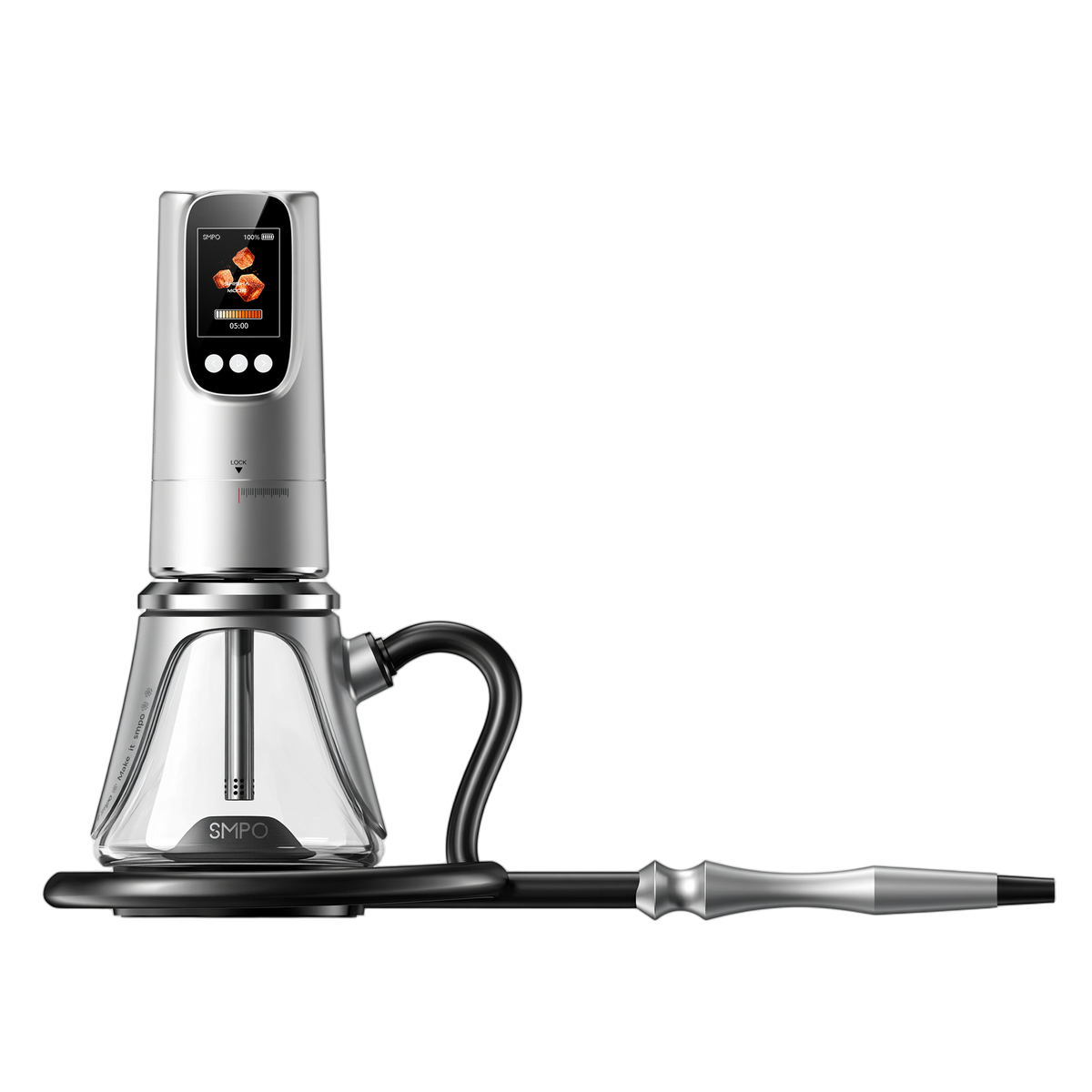 SMPO HUKKA charcoal-free E-Hookah Silver